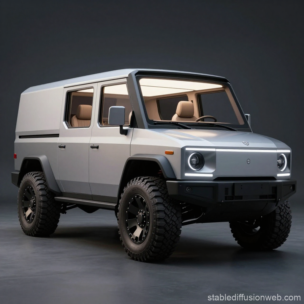 Futuristic Luxury Cargo Truck with Rugged Design