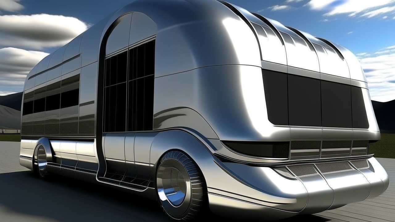 Futuristic Metallic Motorhome Design