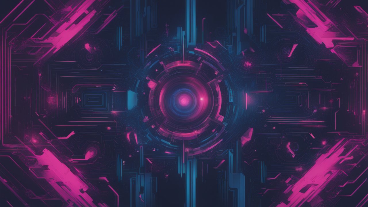 Futuristic Neon Cyber Circuit Abstract