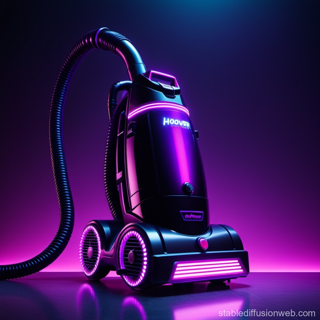 Futuristic Neon-Lit Hoover Vacuum Cleaner