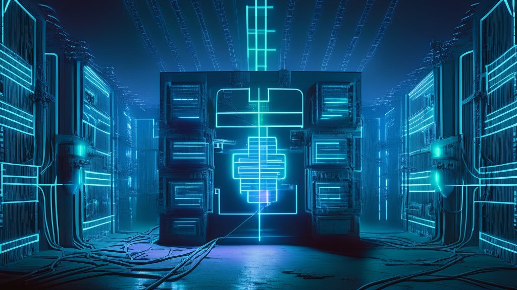 Futuristic Neon Power Grid Room