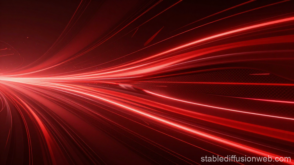 Futuristic Red Light Streaks in Motion