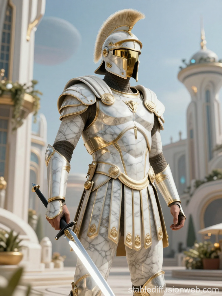 Futuristic Roman Legionary in Marble Armor
