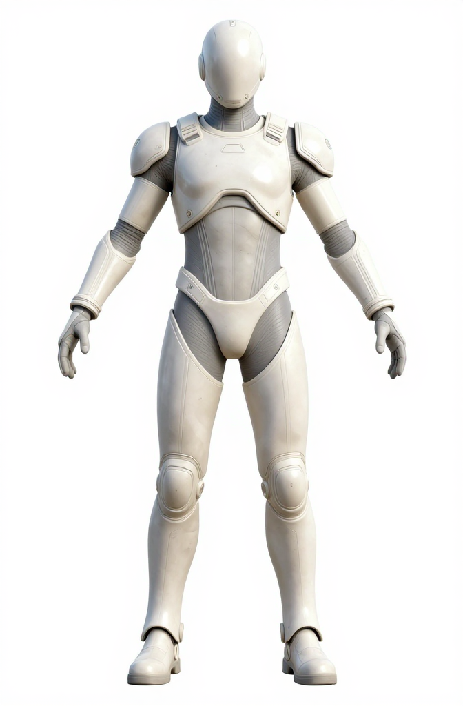 Futuristic Sci-Fi Light Armor Suit in T-Pose
