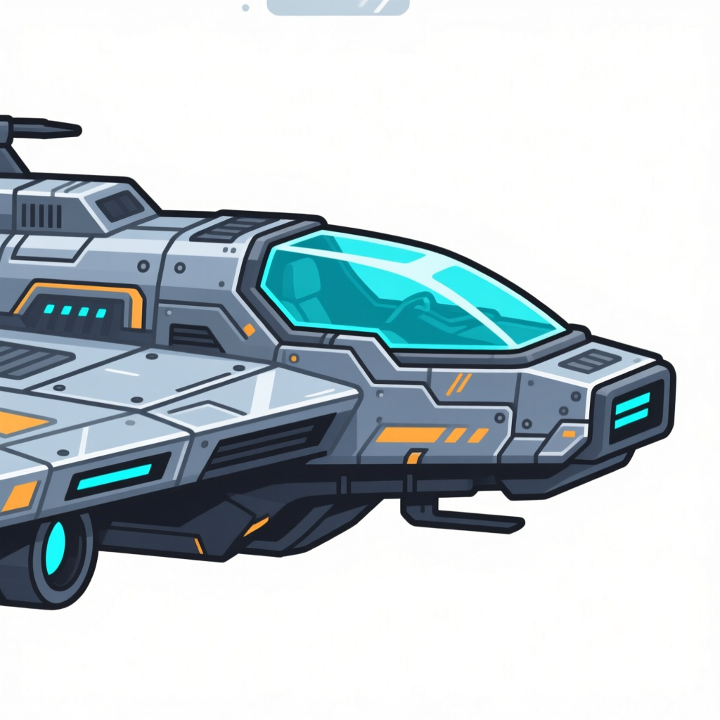 Futuristic Sci-Fi Spaceship Game Sprite