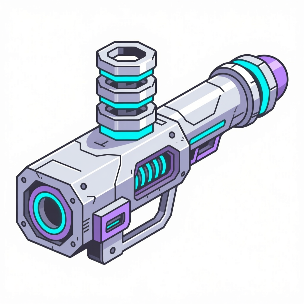 Futuristic Sci-Fi Weapon Module Icon
