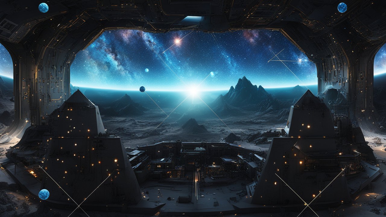 Futuristic Space Station Overlooking Alien Landscape