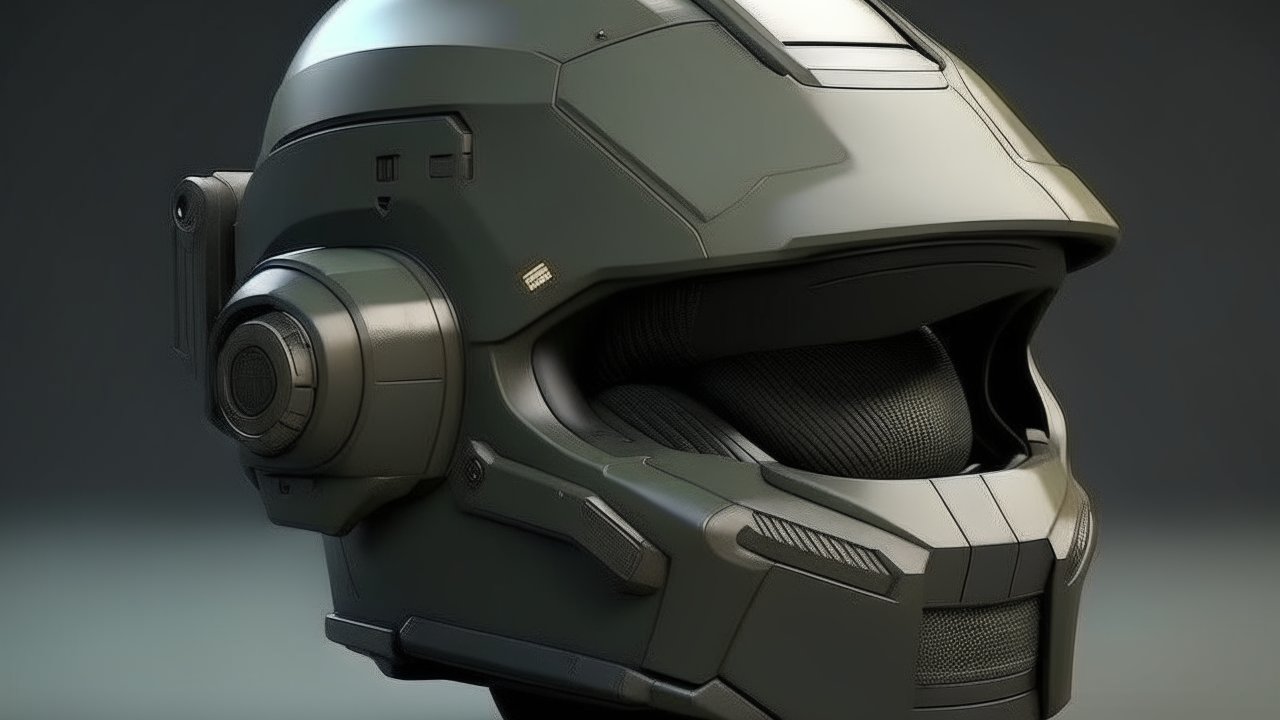 Futuristic Tactical Helmet 3D Render