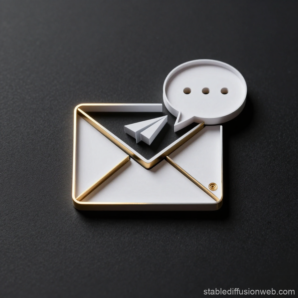 Futuristic Telegram Bot Icon with Gold Accents