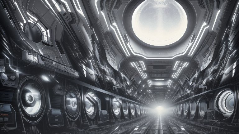 Futuristic Tunnel with Glowing Circular Lights