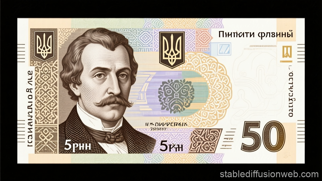 Futuristic Ukrainian 50 Hryvnia Banknote Design