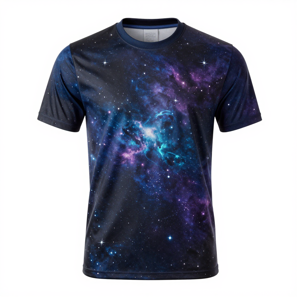 Galaxy Starry Sky Printed Jersey T-Shirt