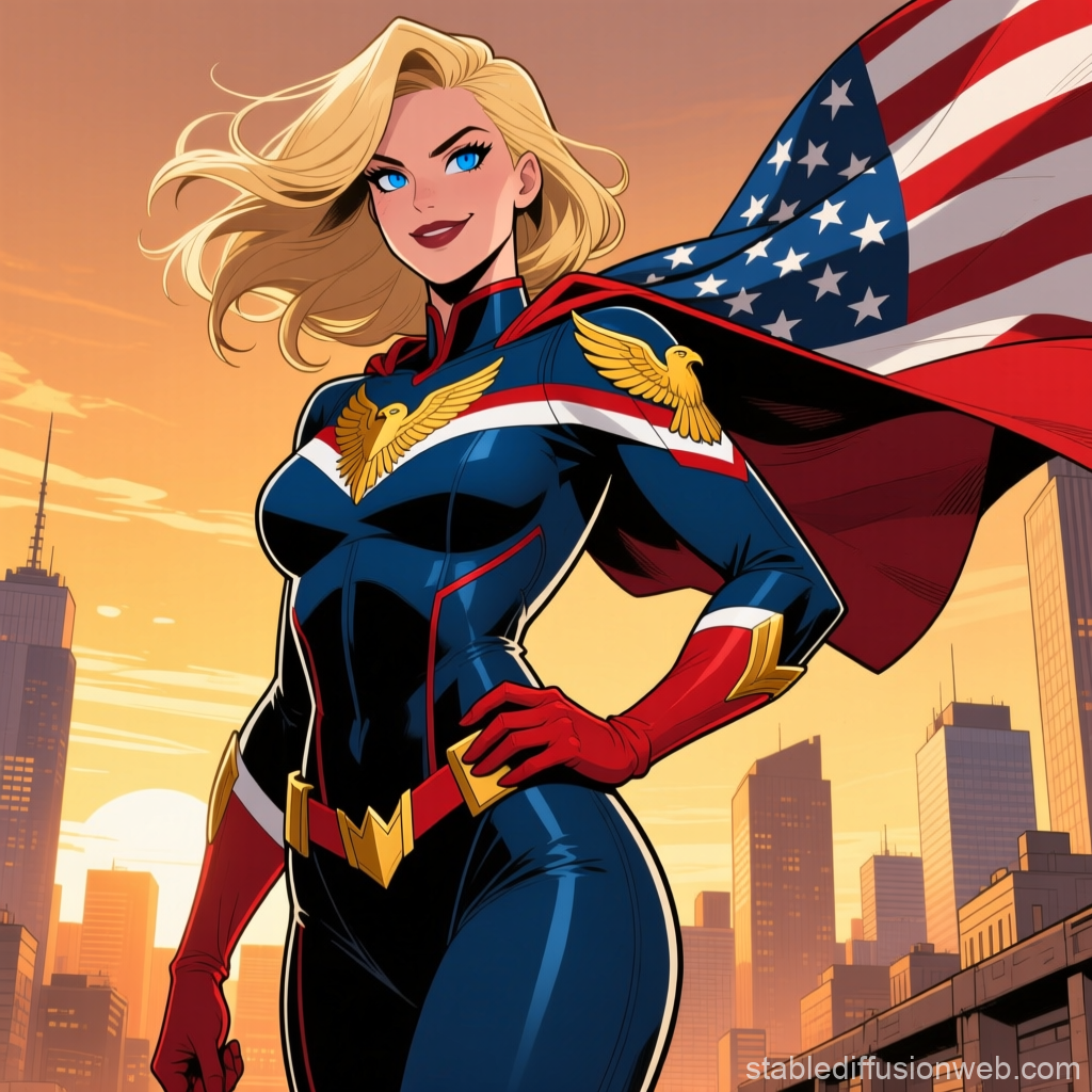 Genderbent Homelander in Patriotic Hero Pose