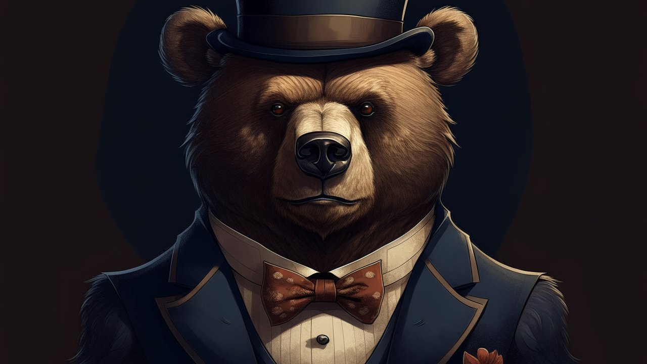 Gentleman Bear in Formal Attire