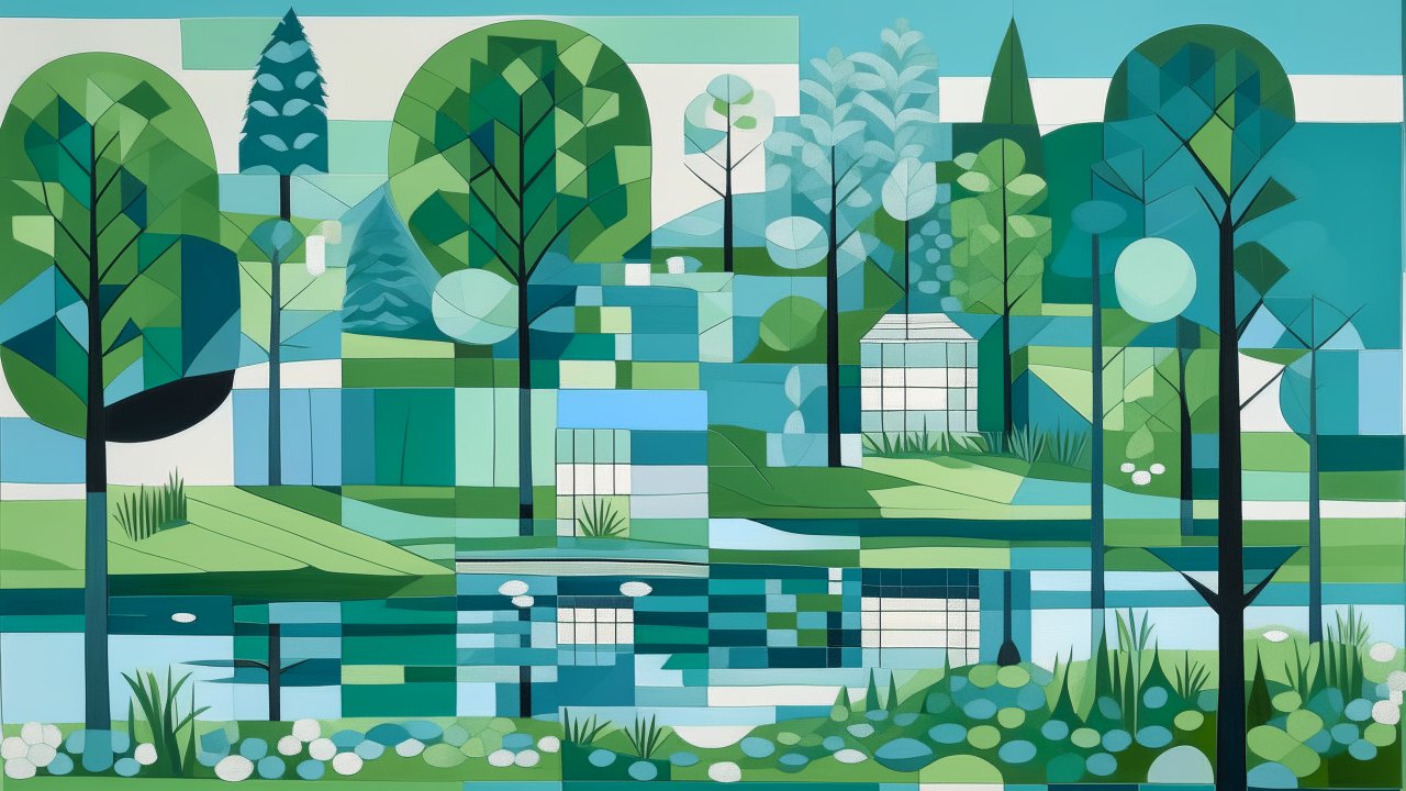 Geometric Abstract Garden Landscape