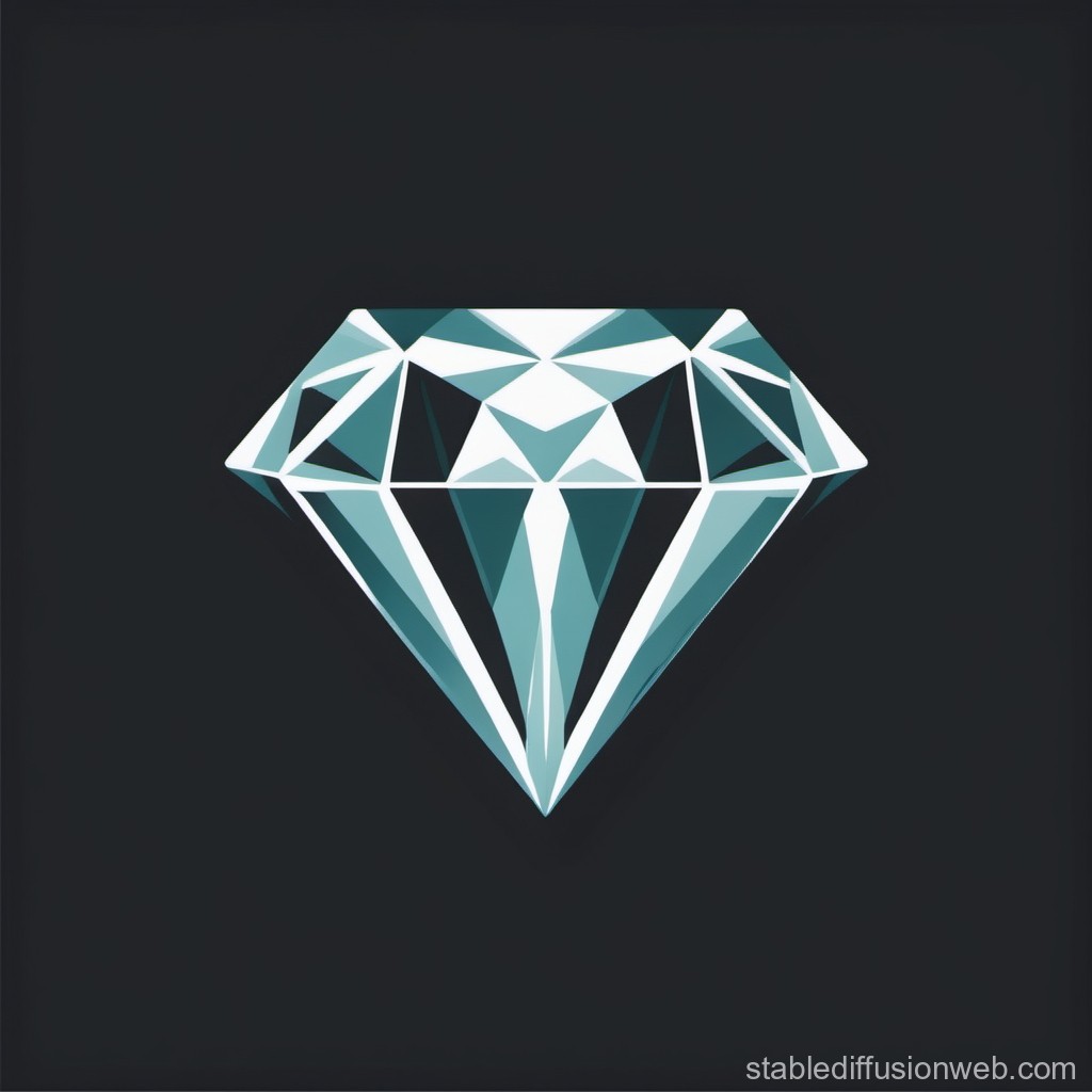 Geometric Diamond Illustration on Dark Background