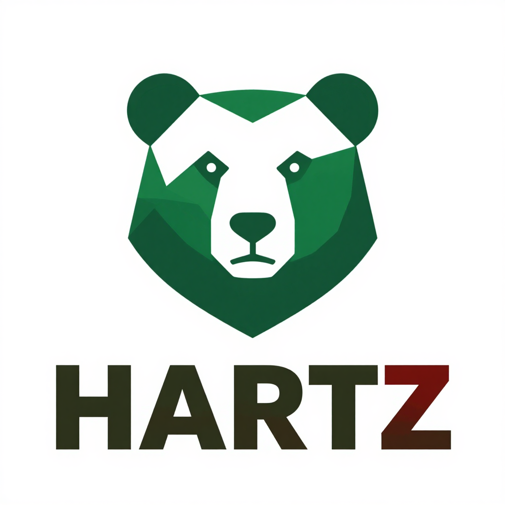 Geometric Green Bear Logo for Hartz