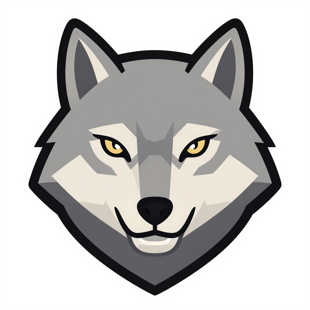 Geometric Stylized Wolf Head Logo