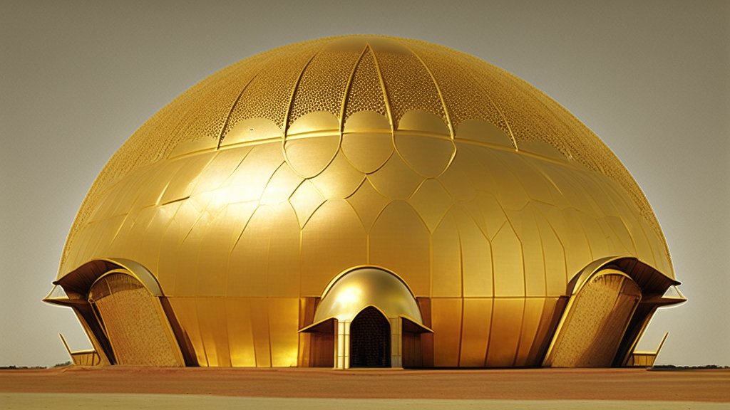 Giant Golden Dome with Intricate Patterns