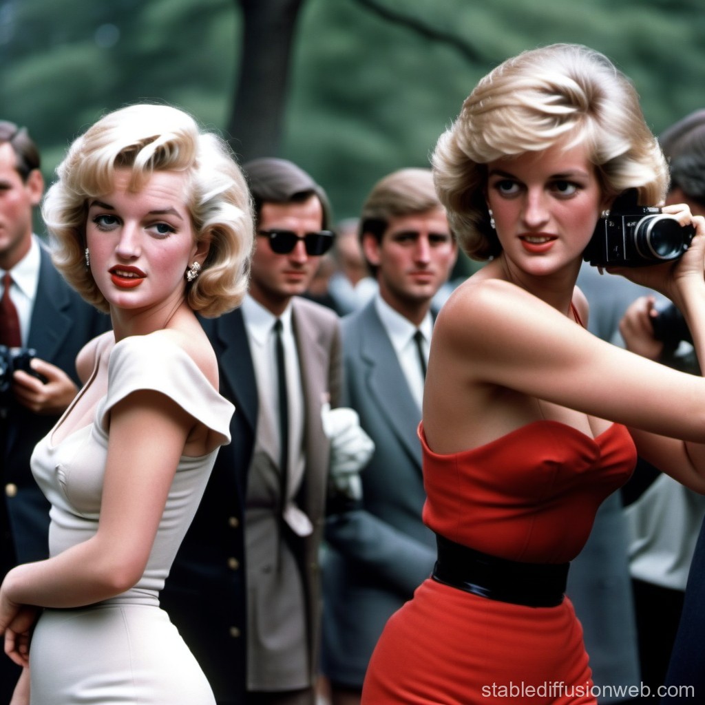 Glamorous Women at a Vintage Outdoor Event