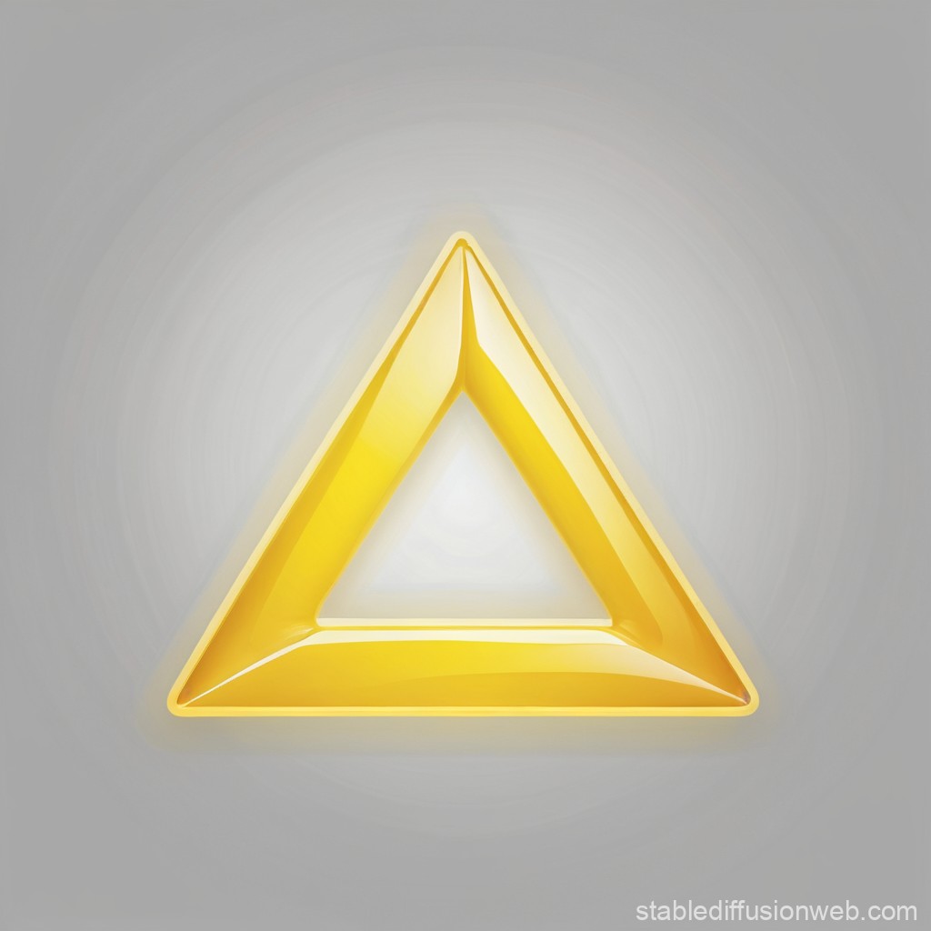 Glossy Golden Triangular Frame on Soft Gray Background
