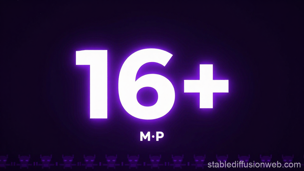 Glowing 16+ Age Rating Banner