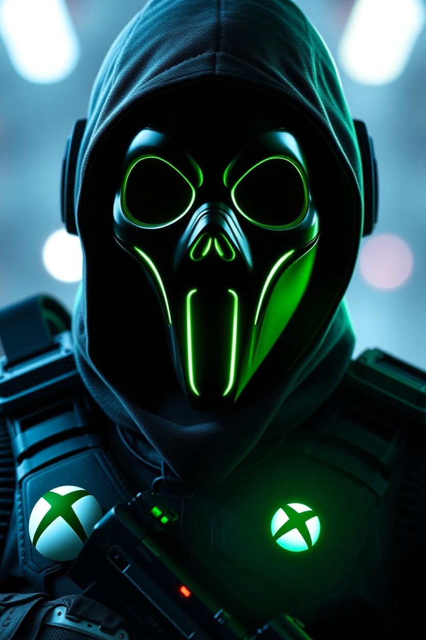 Glowing Ghost Mask Soldier in Tactical Gear