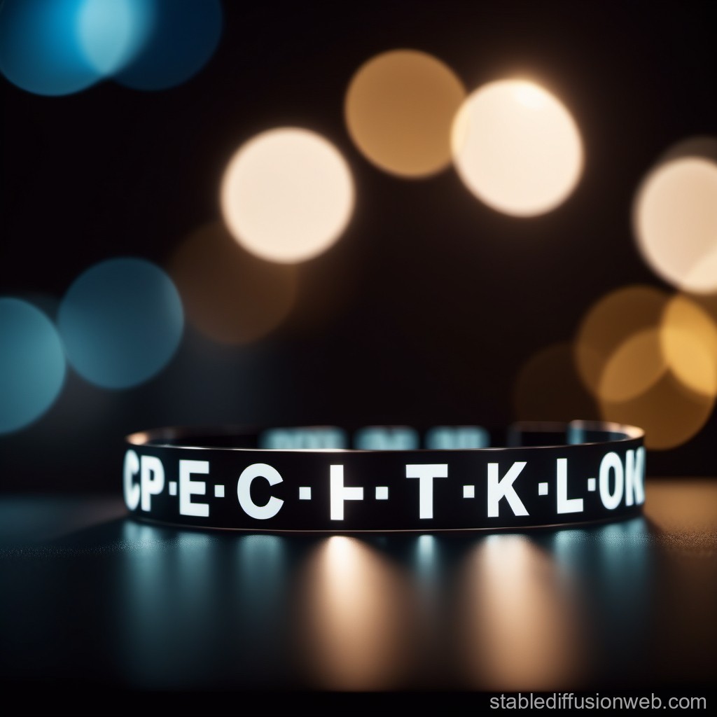 Glowing LED Bracelet with Abstract Letters