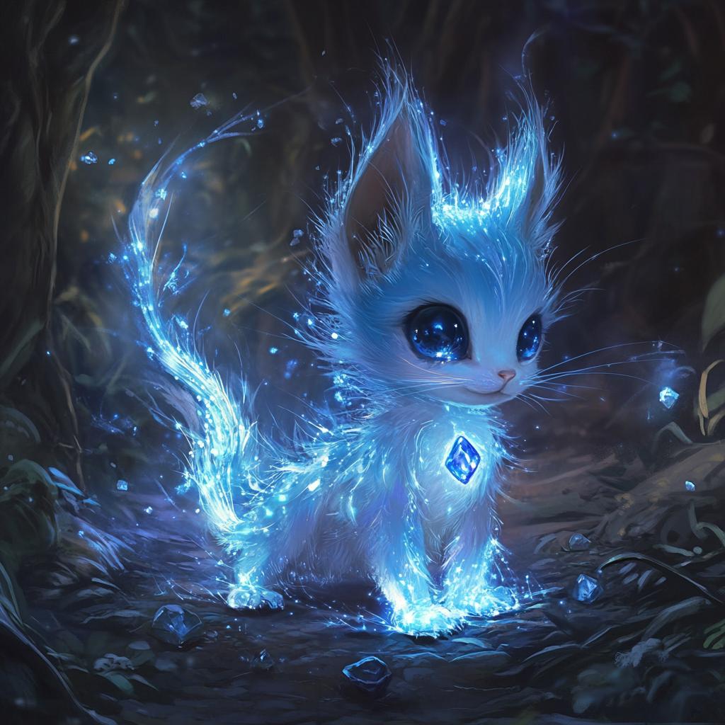 Glowing Mystical Creature in Enchanted Forest