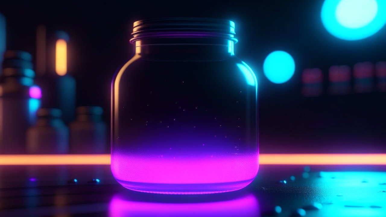 Glowing Neon Jar with Futuristic Vibes