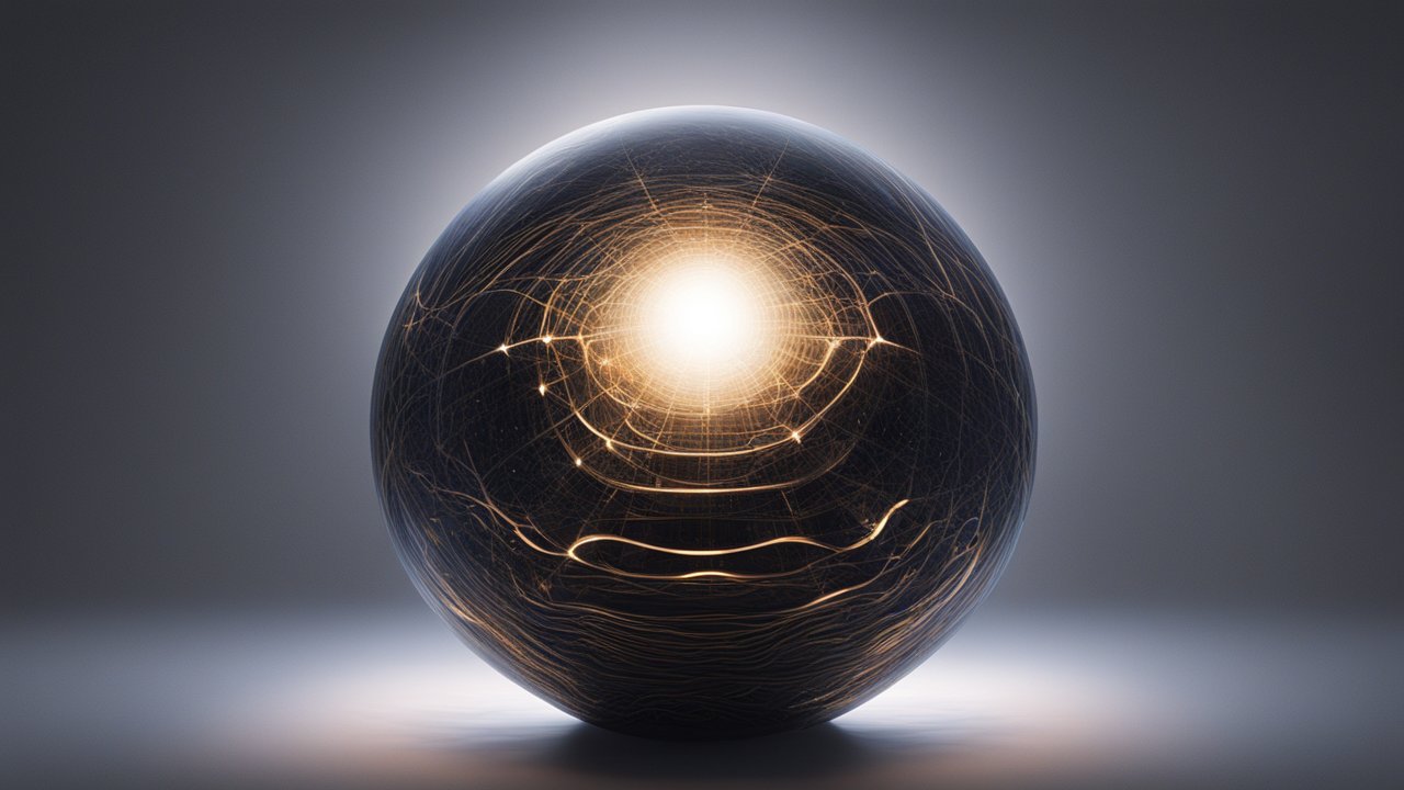 Glowing Orb with Intricate Light Patterns