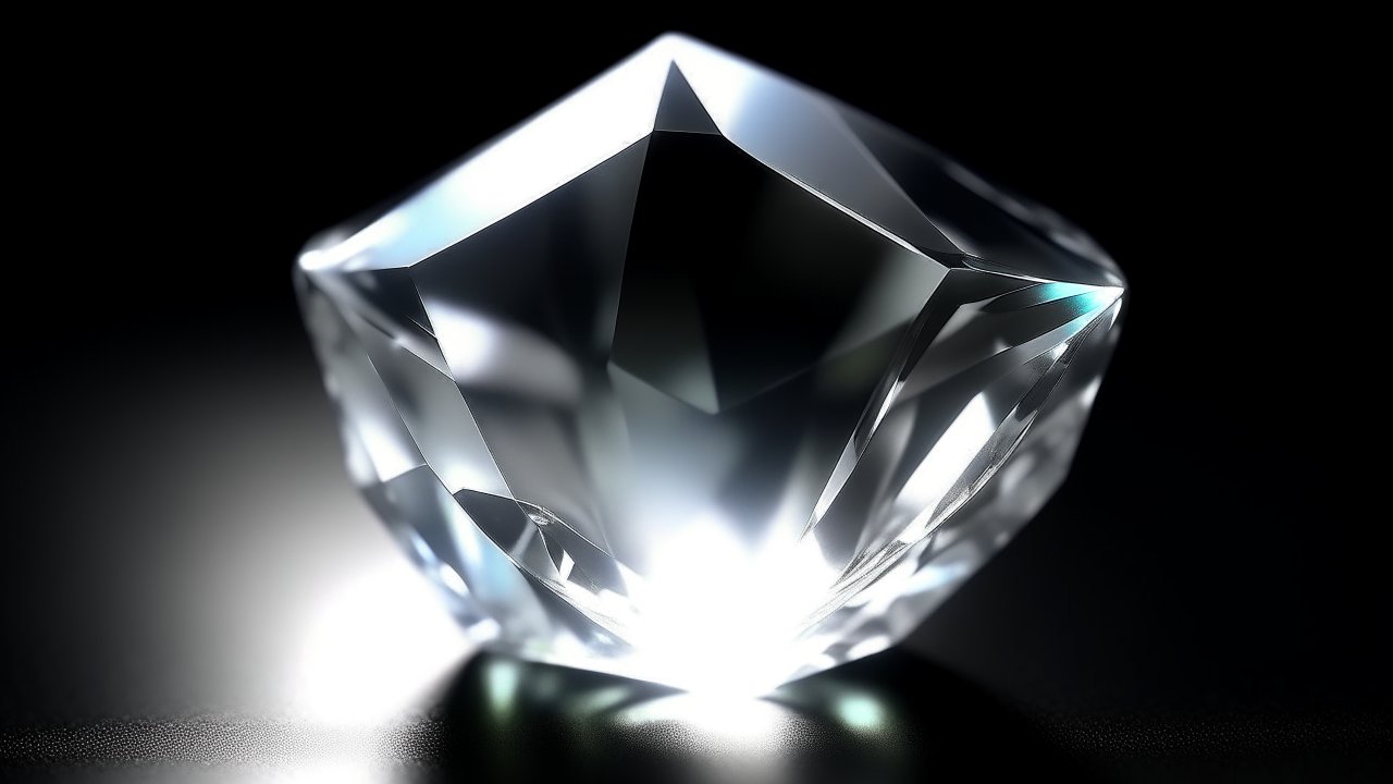 Glowing Pure White Crystal with Sharp Facets