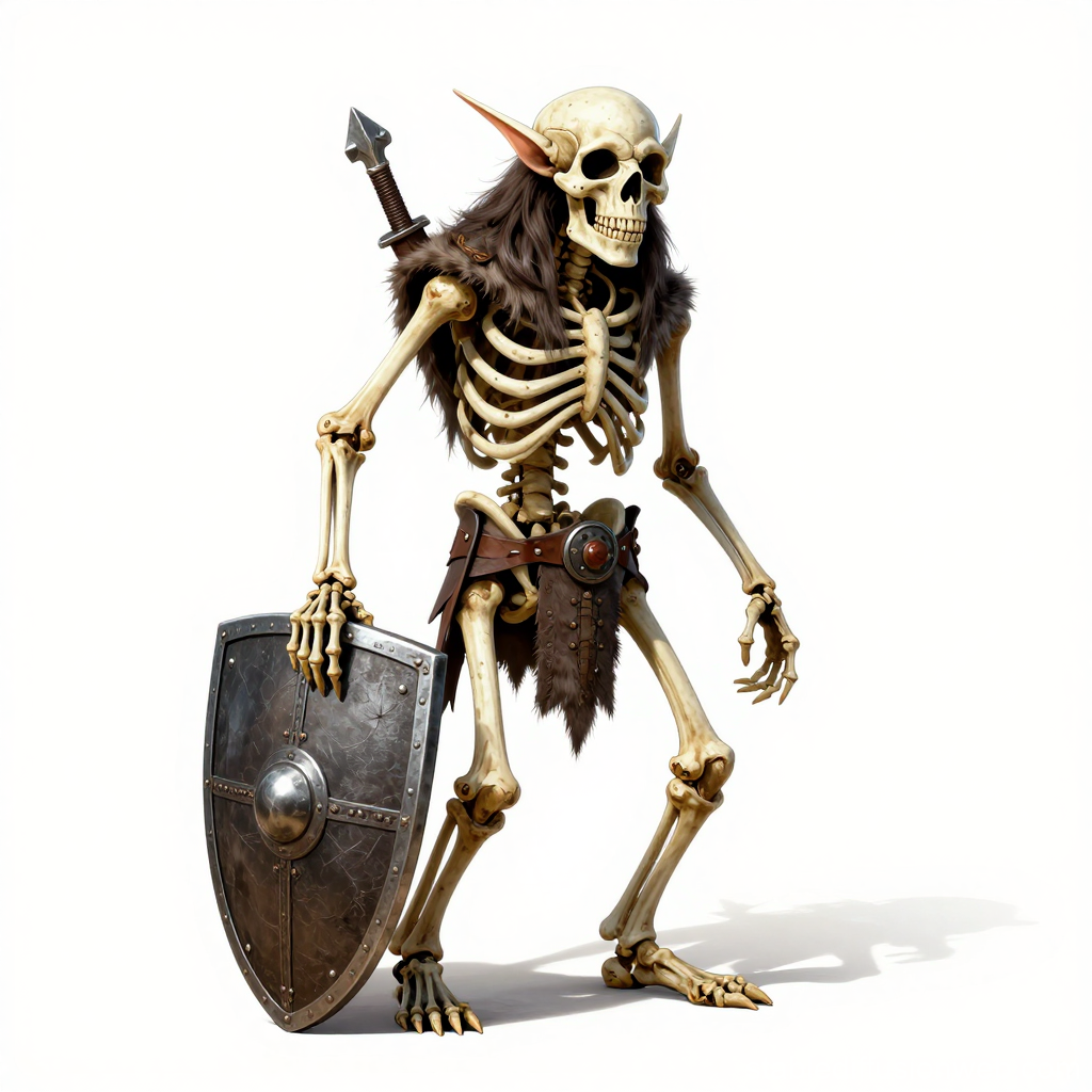 Goblin Skeleton Warrior with Shield and Sword