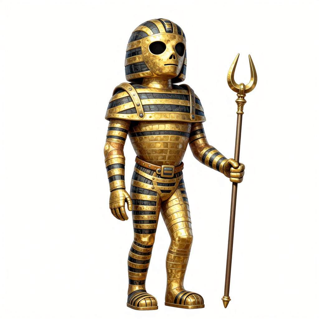 Golden Armored Mummy with Staff