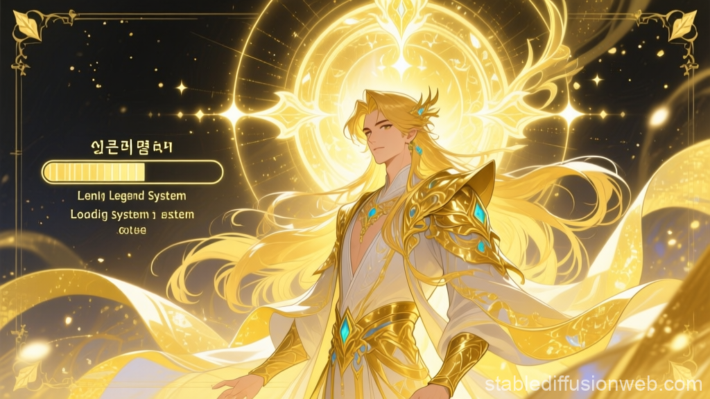 Golden Legendary Warrior with Radiant Aura