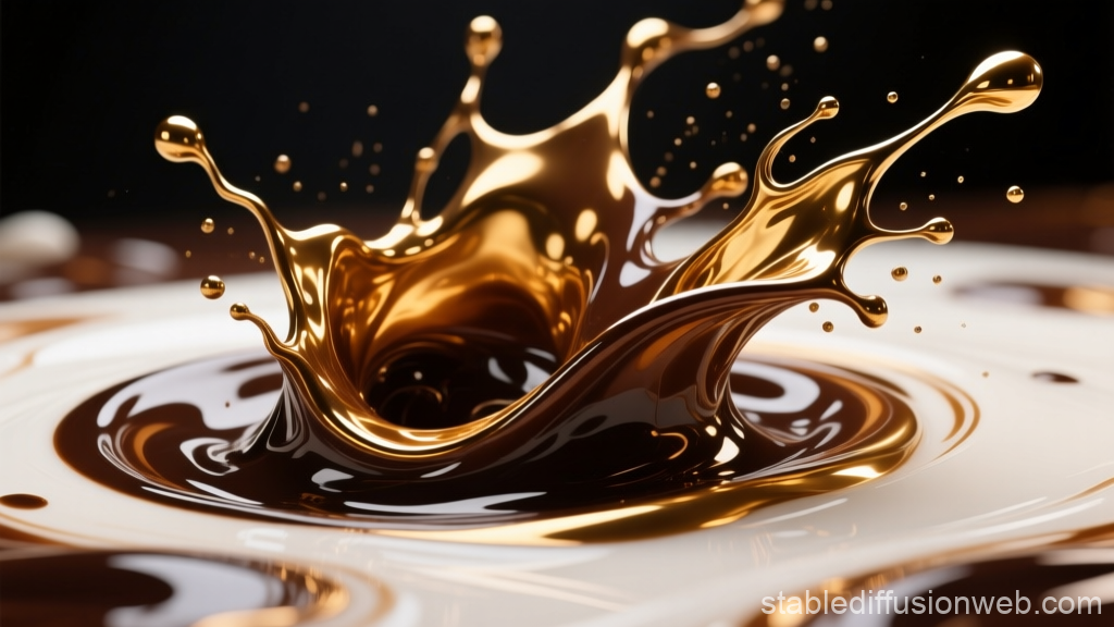 Golden Liquid Splash in High Detail
