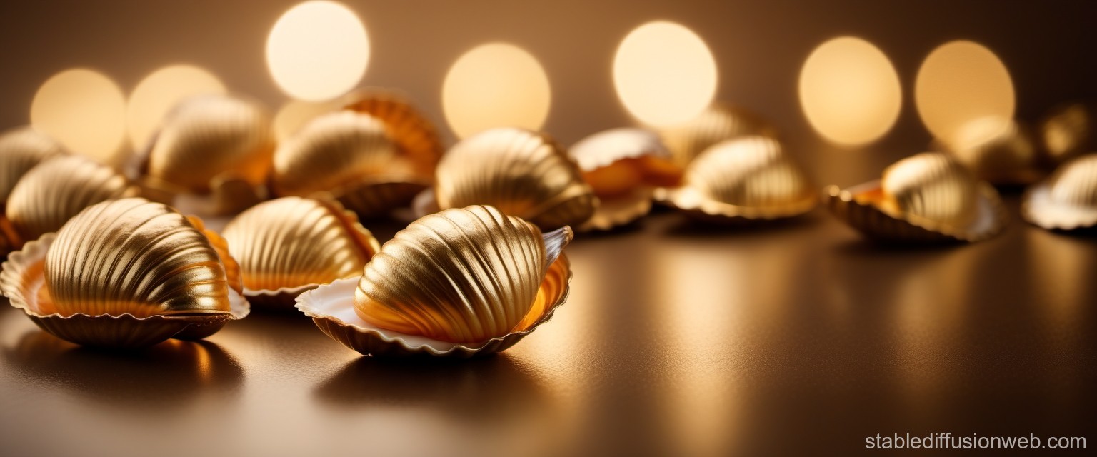 Golden Shells with Warm Bokeh Lighting