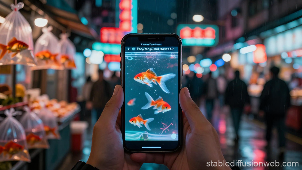 Goldfish in Plastic Bags at Hong Kong Night Market