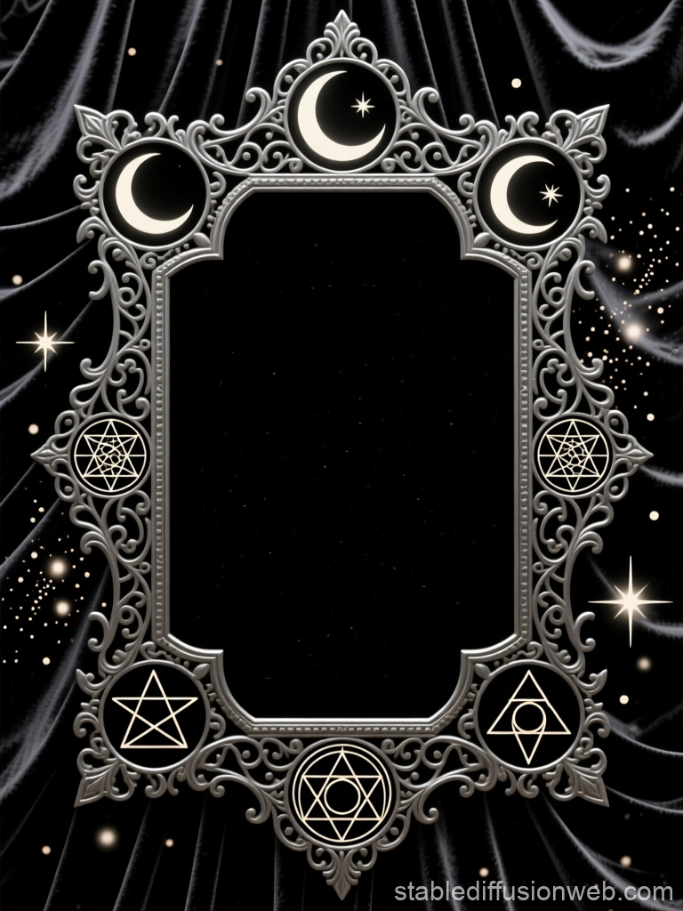 Gothic Alchemical Frame with Celestial Symbols