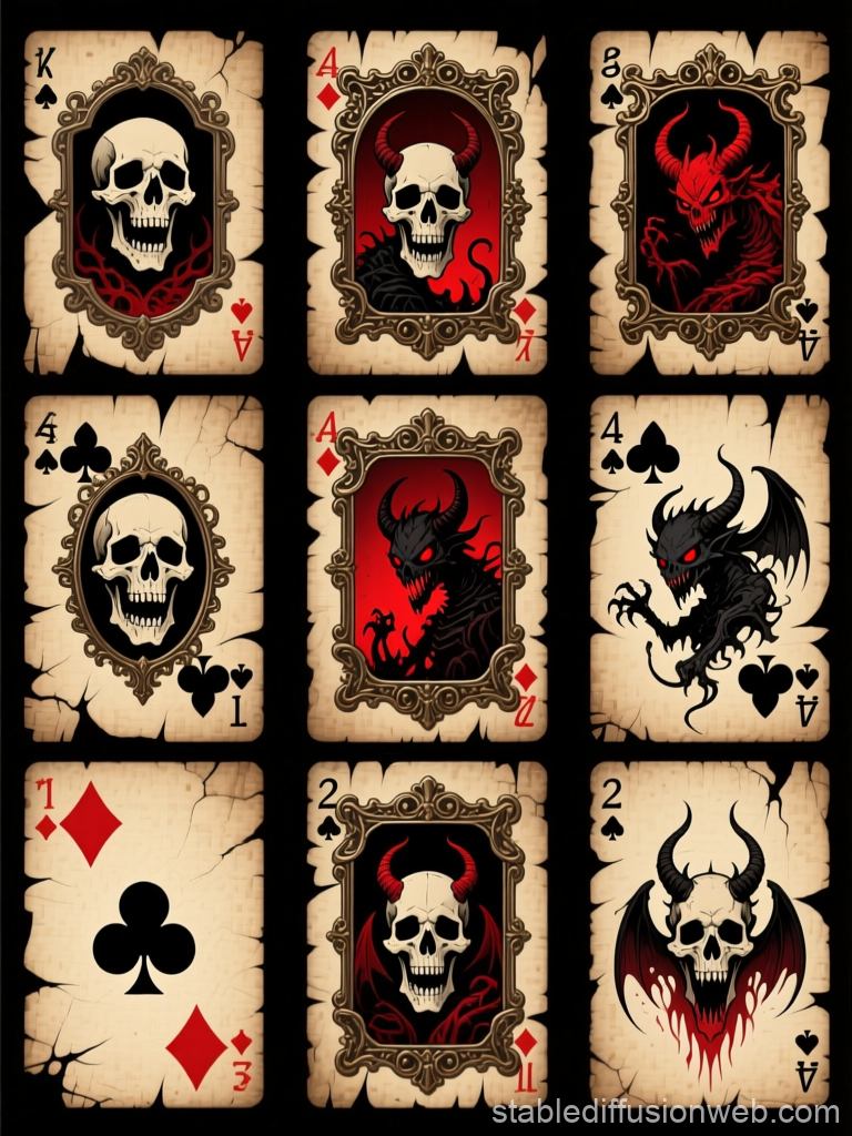 Gothic Horror Themed Solitaire Playing Cards