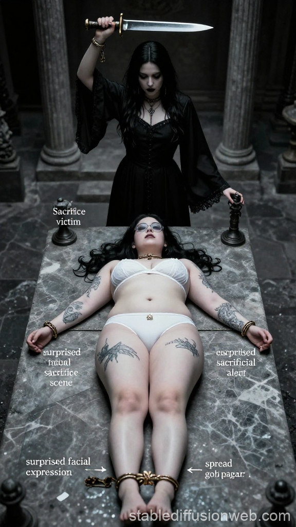Gothic Pagan Ritual Sacrifice Scene