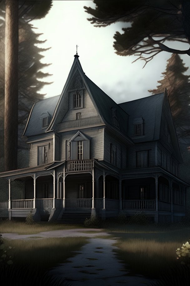 Gothic Victorian House in a Dark Forest