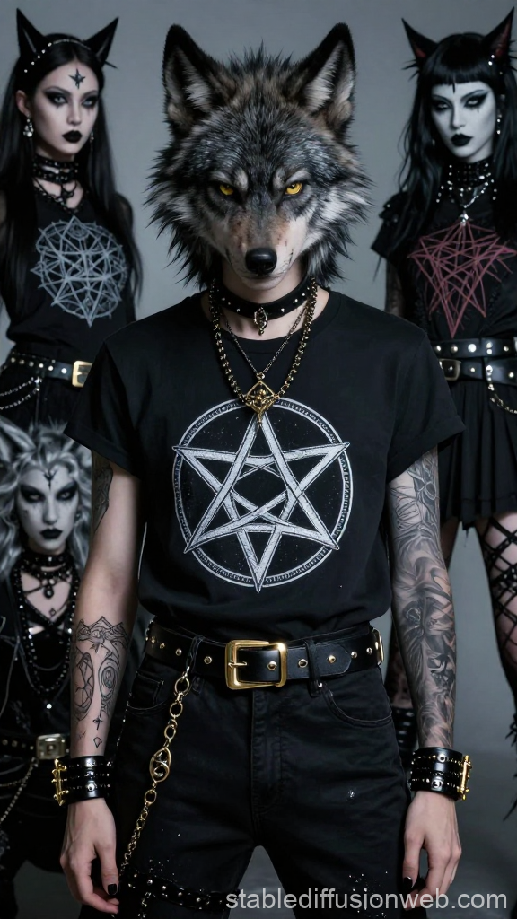 Gothic Werewolf and Dark Aesthetic Group Portrait