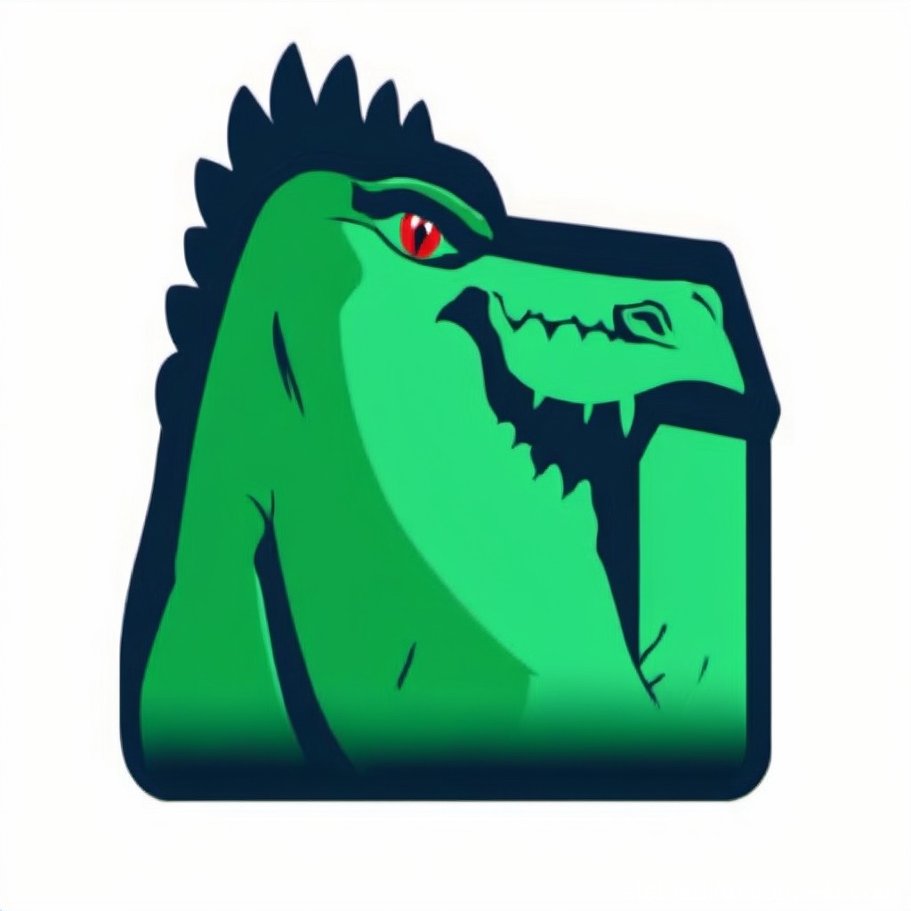 Green Dinosaur Head Mascot Logo
