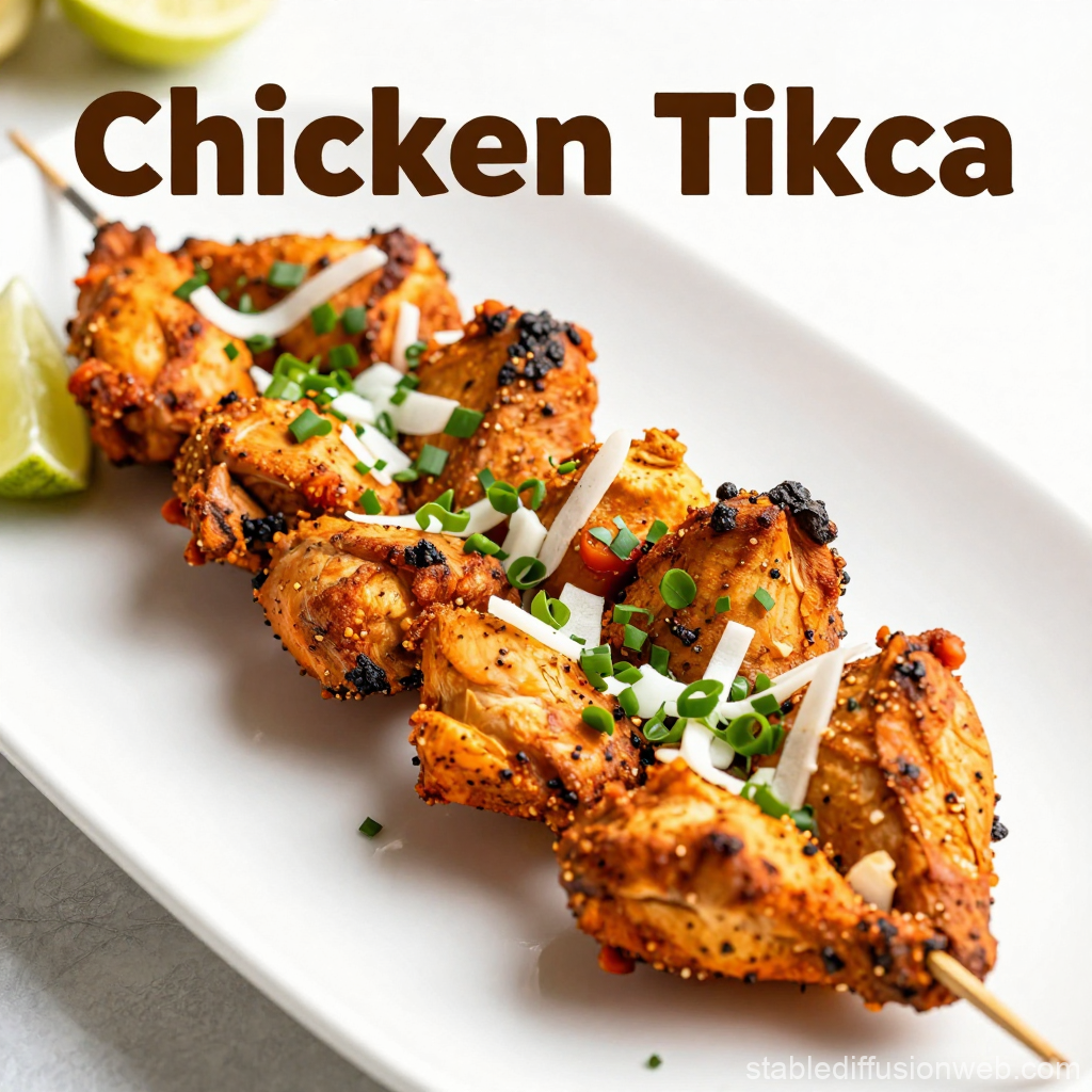 Grilled Chicken Tikka Skewers with Fresh Garnish