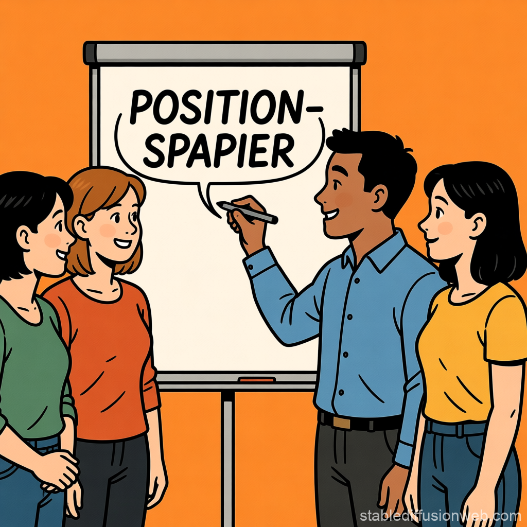 Group Collaborating on Position Paper