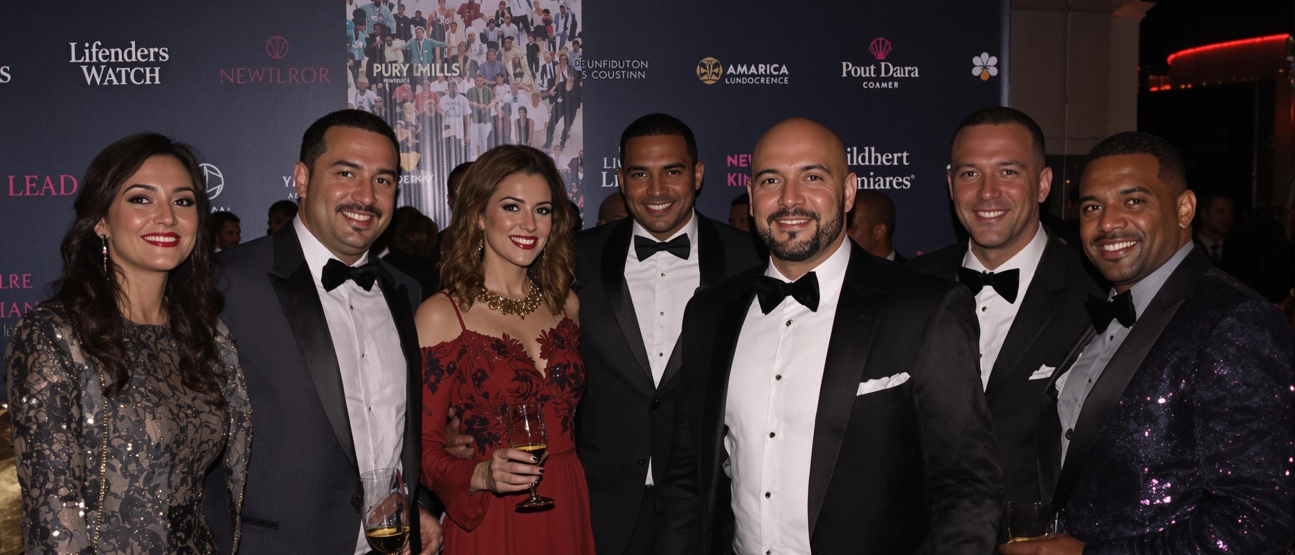 Group of Well-Dressed People at Formal Event