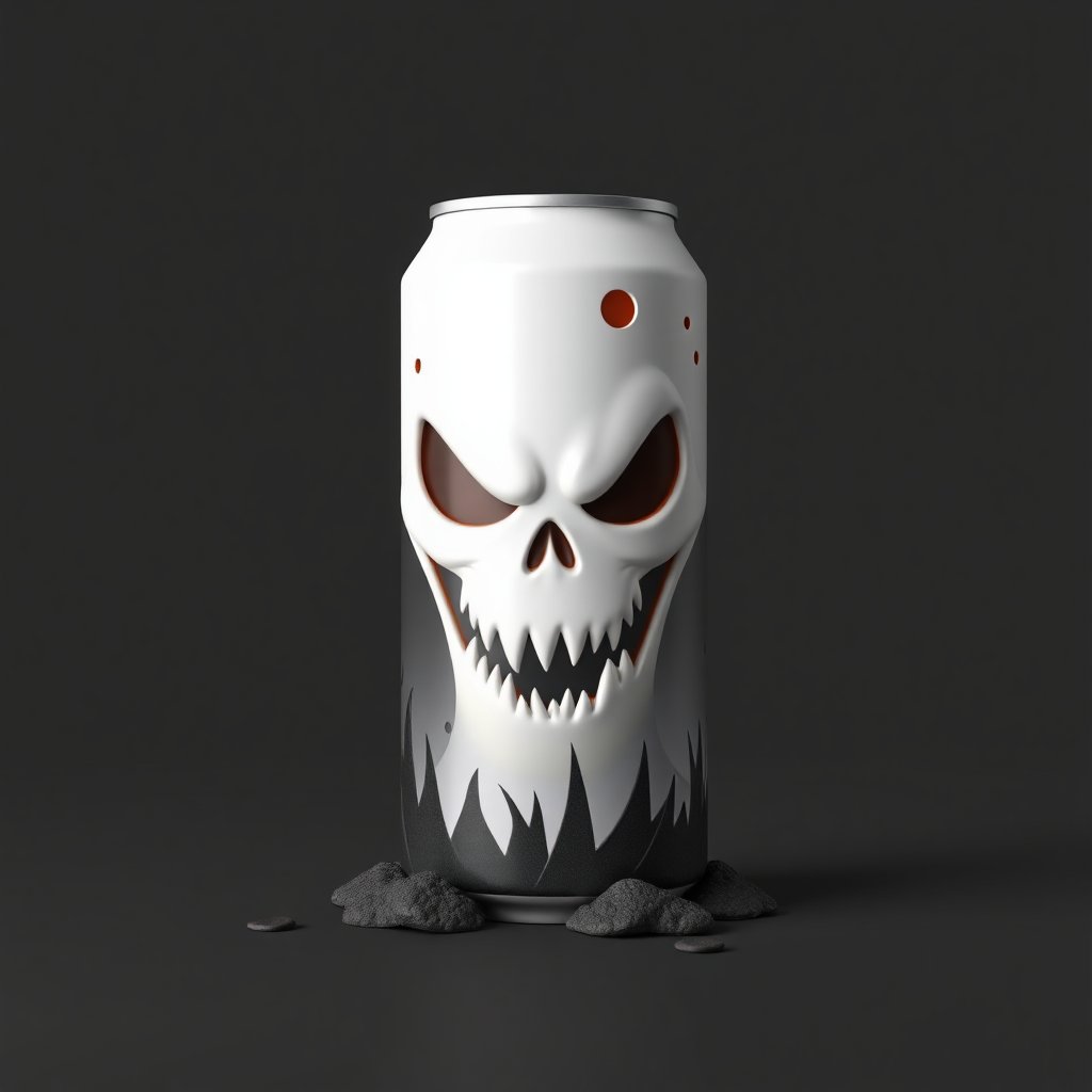 Halloween Skull Design on Beverage Can