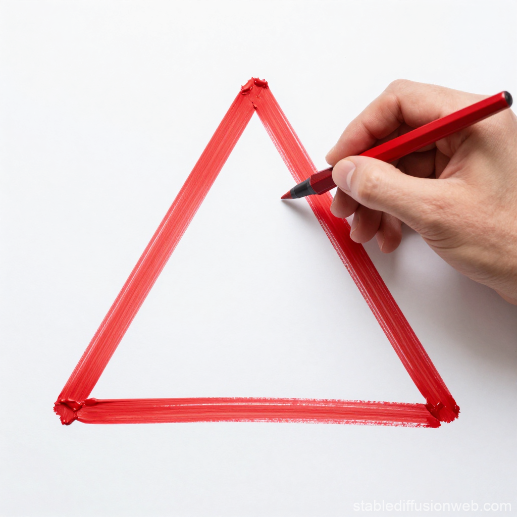 Hand Drawing a Red Triangle with Stylus