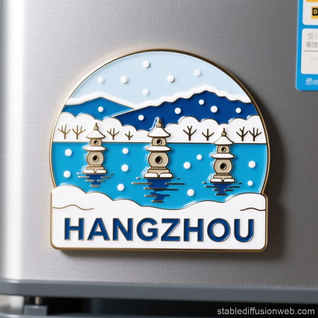 Hangzhou Winter Scene Refrigerator Magnet